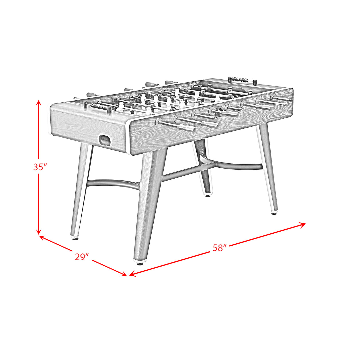 Amaya Indoor Foosball with LED in Black (3A Packing)