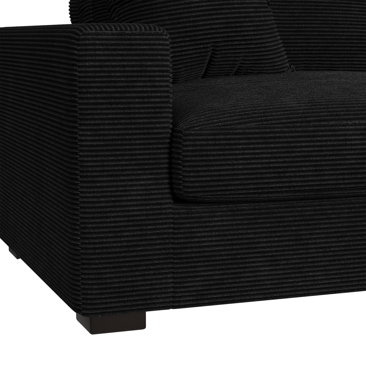 Arizona 7PC Sectional Set with RHF Chaise in Steno Black