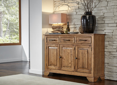 BENSQ9020 Server W/ Wood Top - Smokey Quartz
