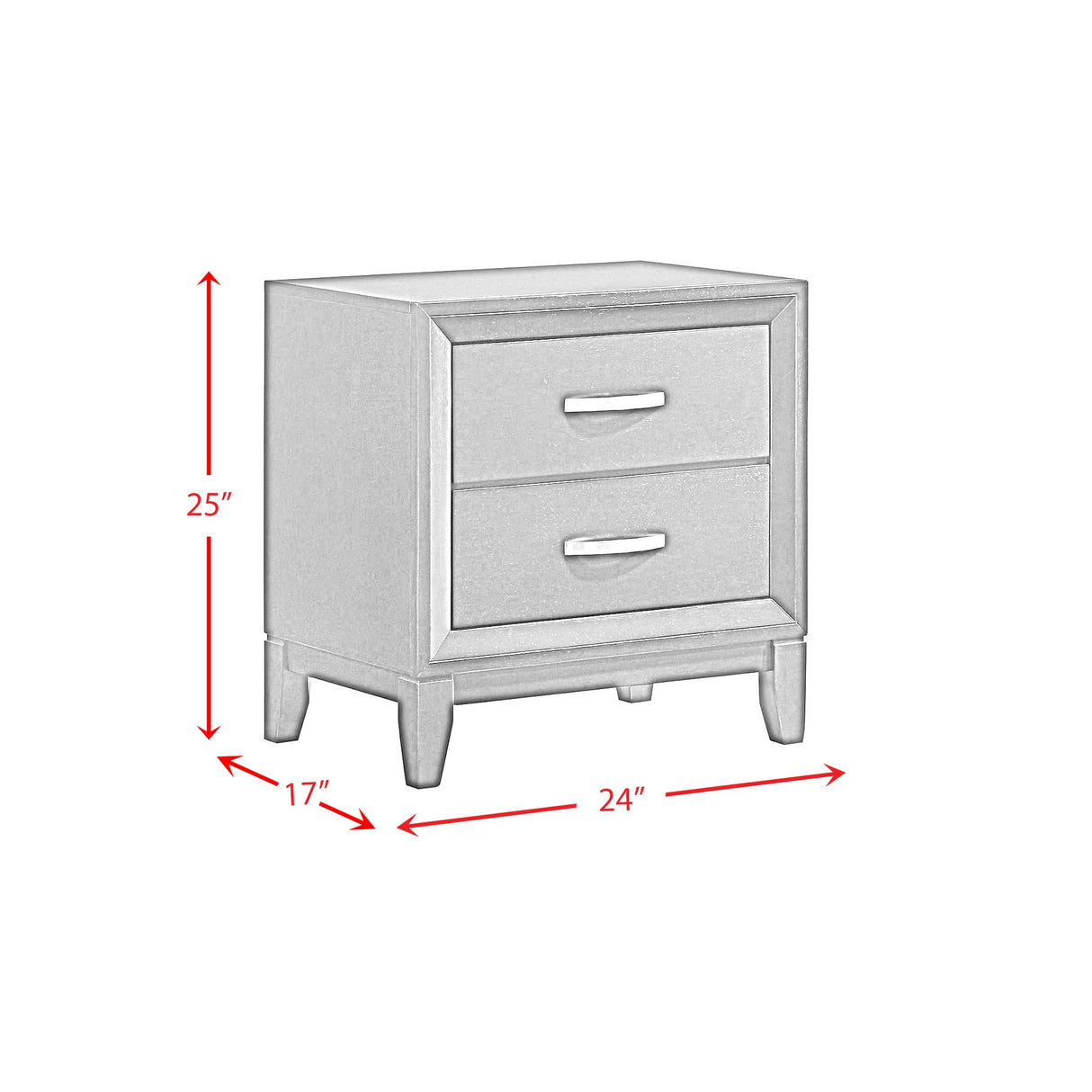 Beaumont 2-Drawer Nightstand in Merlot