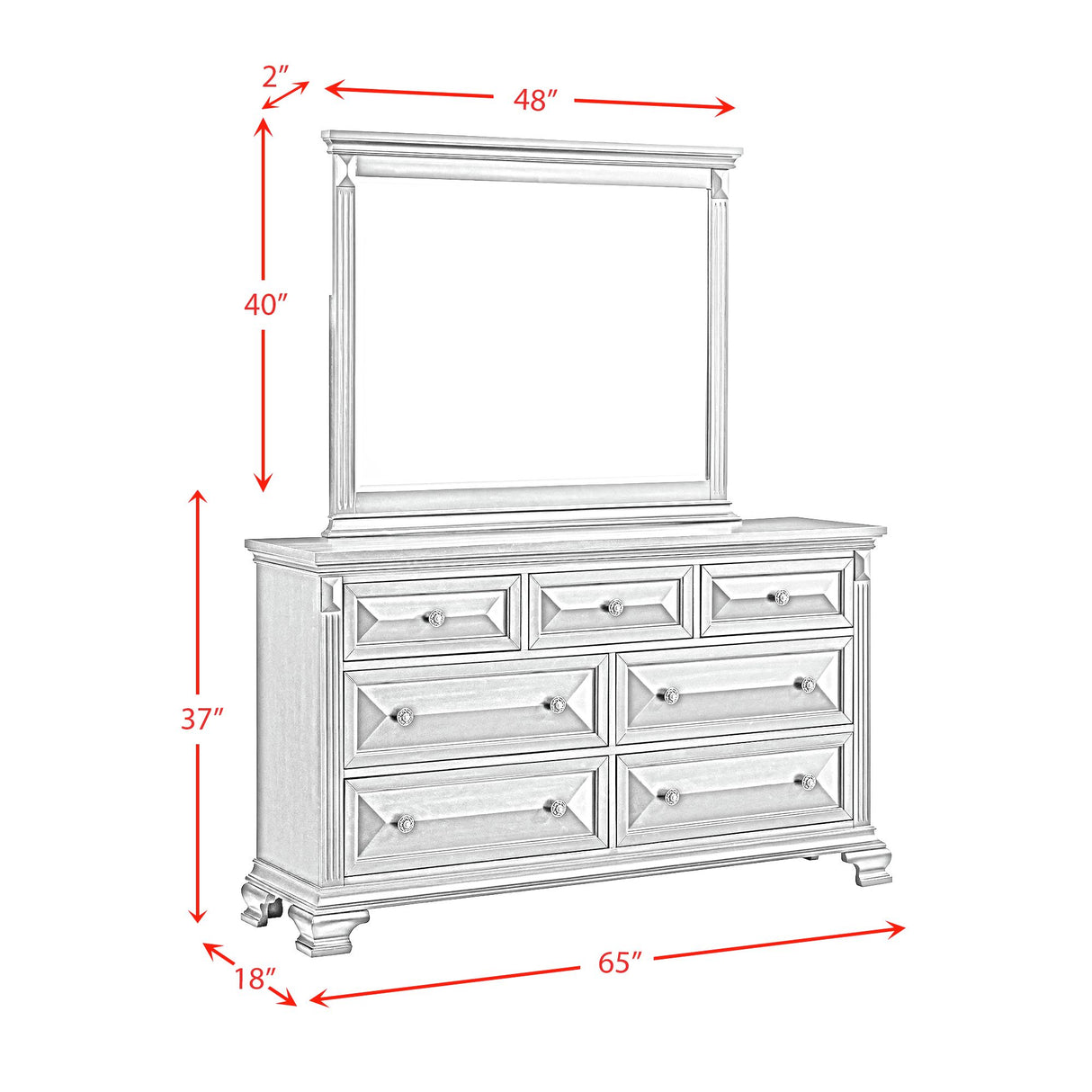 Bridgestone Dresser and Mirror Set