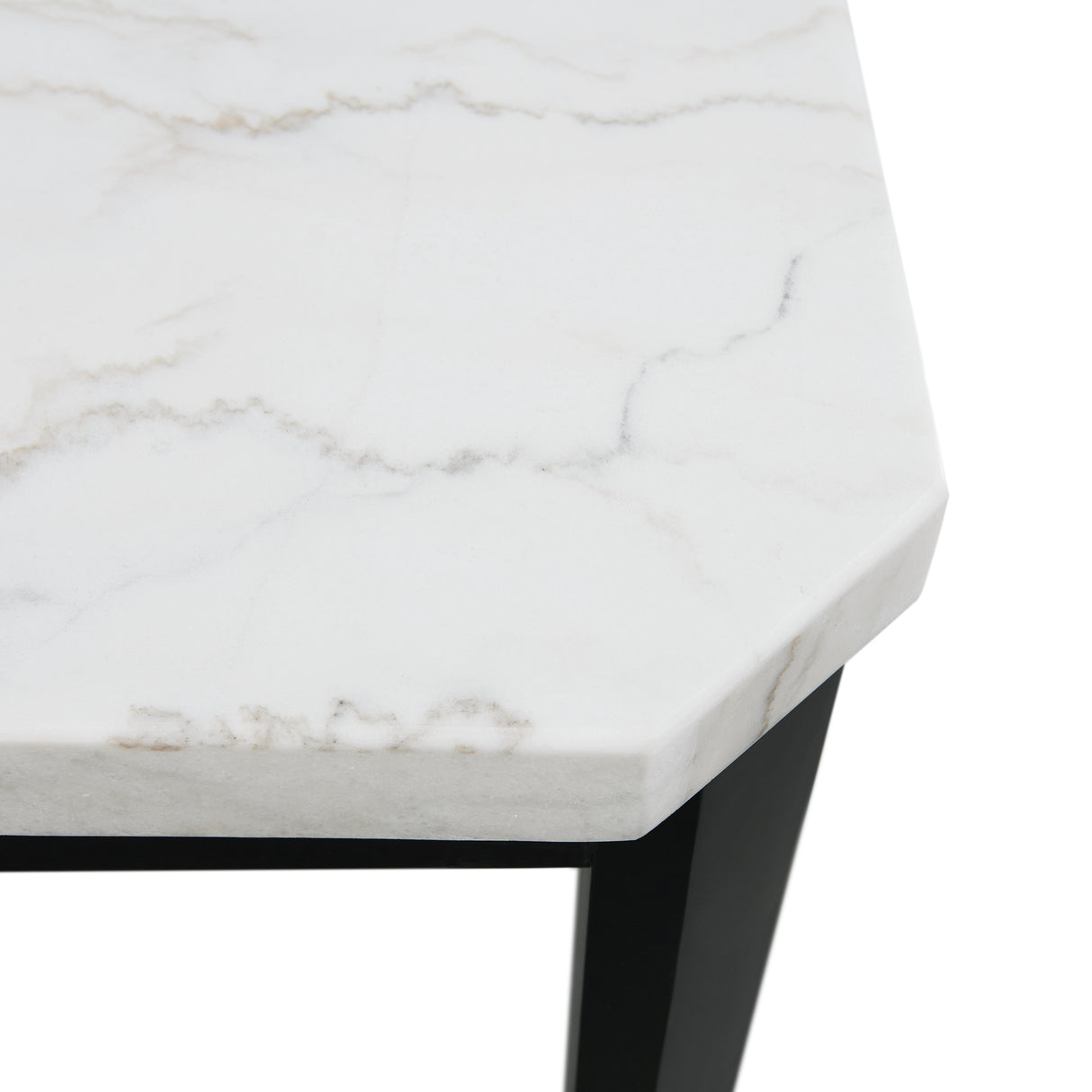 Francesca White Marble Rectangular 5PC Dining Set-Table & Four Grey PU Chairs