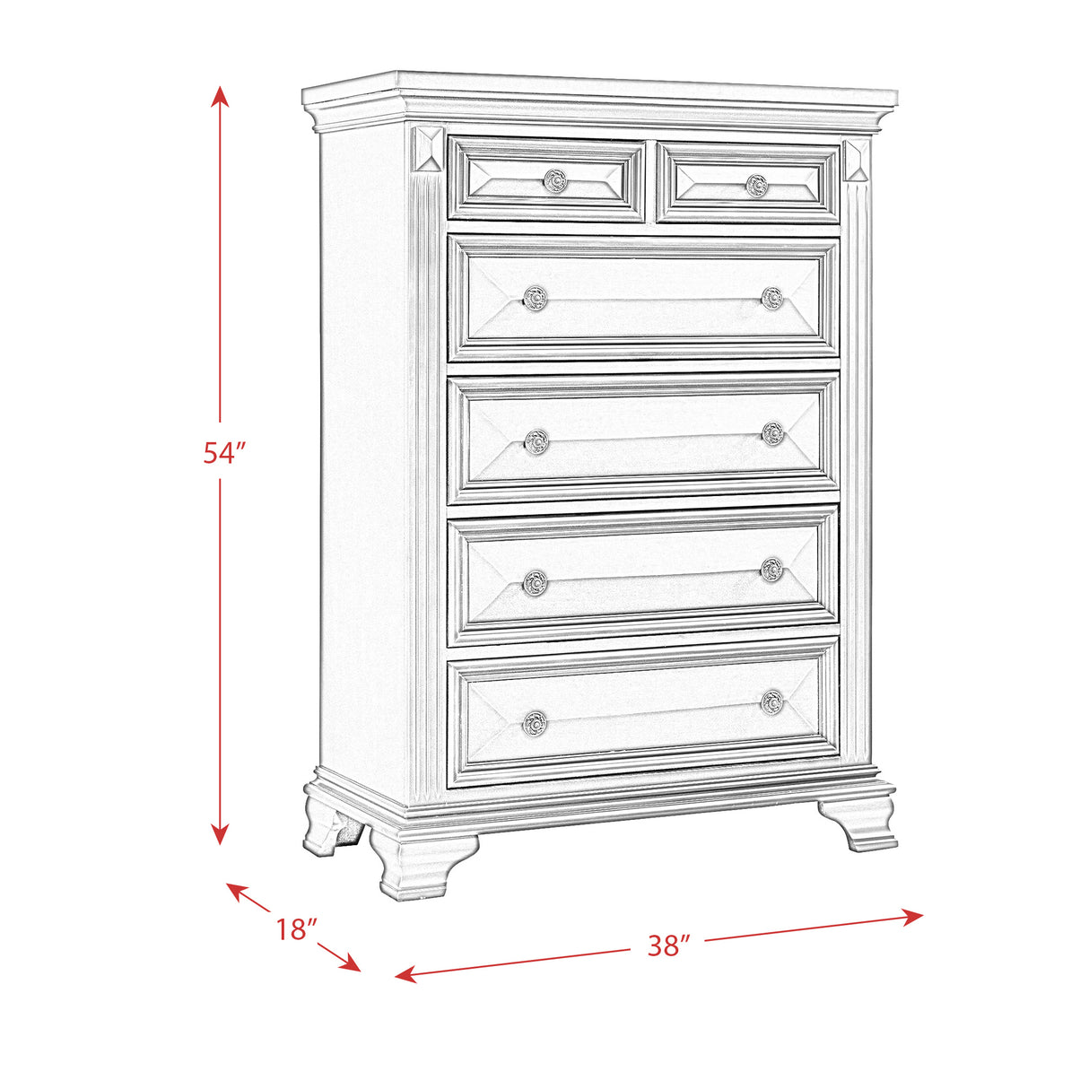 Calloway Chest Antique White Color