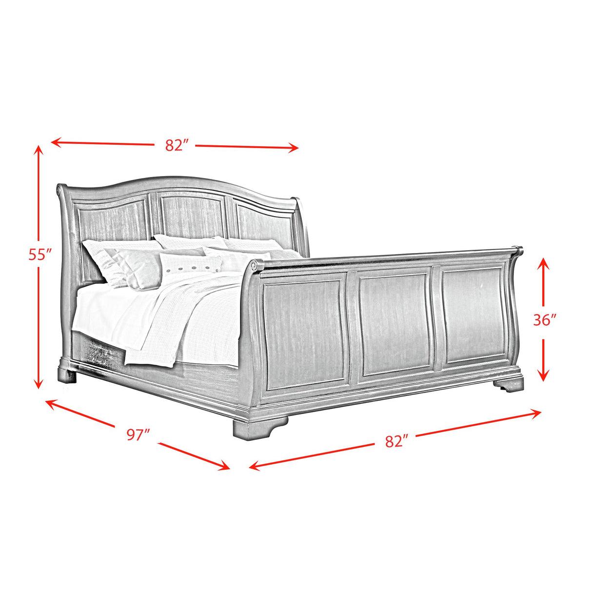 Cameron Cherry Sleigh Bed