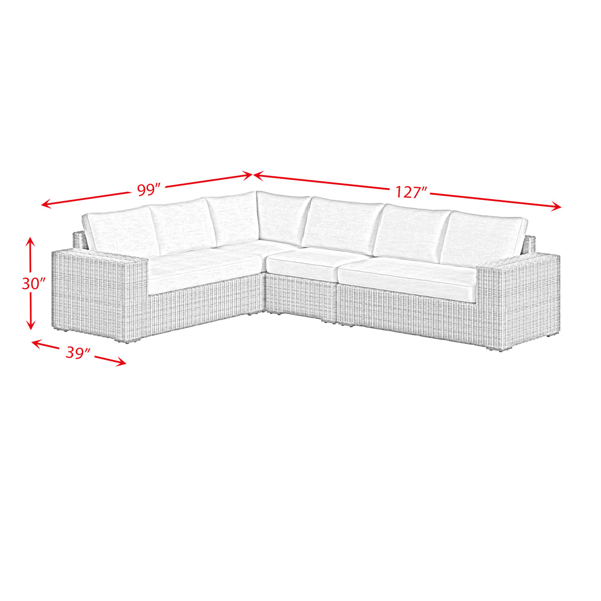 Carmona 6PC Conversion Set in Natural and Olefin Beige with Ottoman