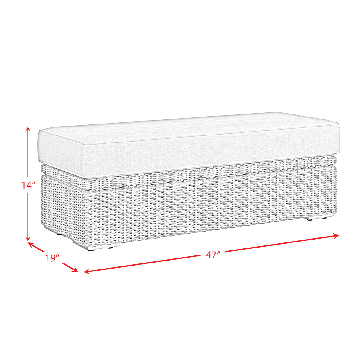 Carmona Ottoman - Natural and Olefin Beige