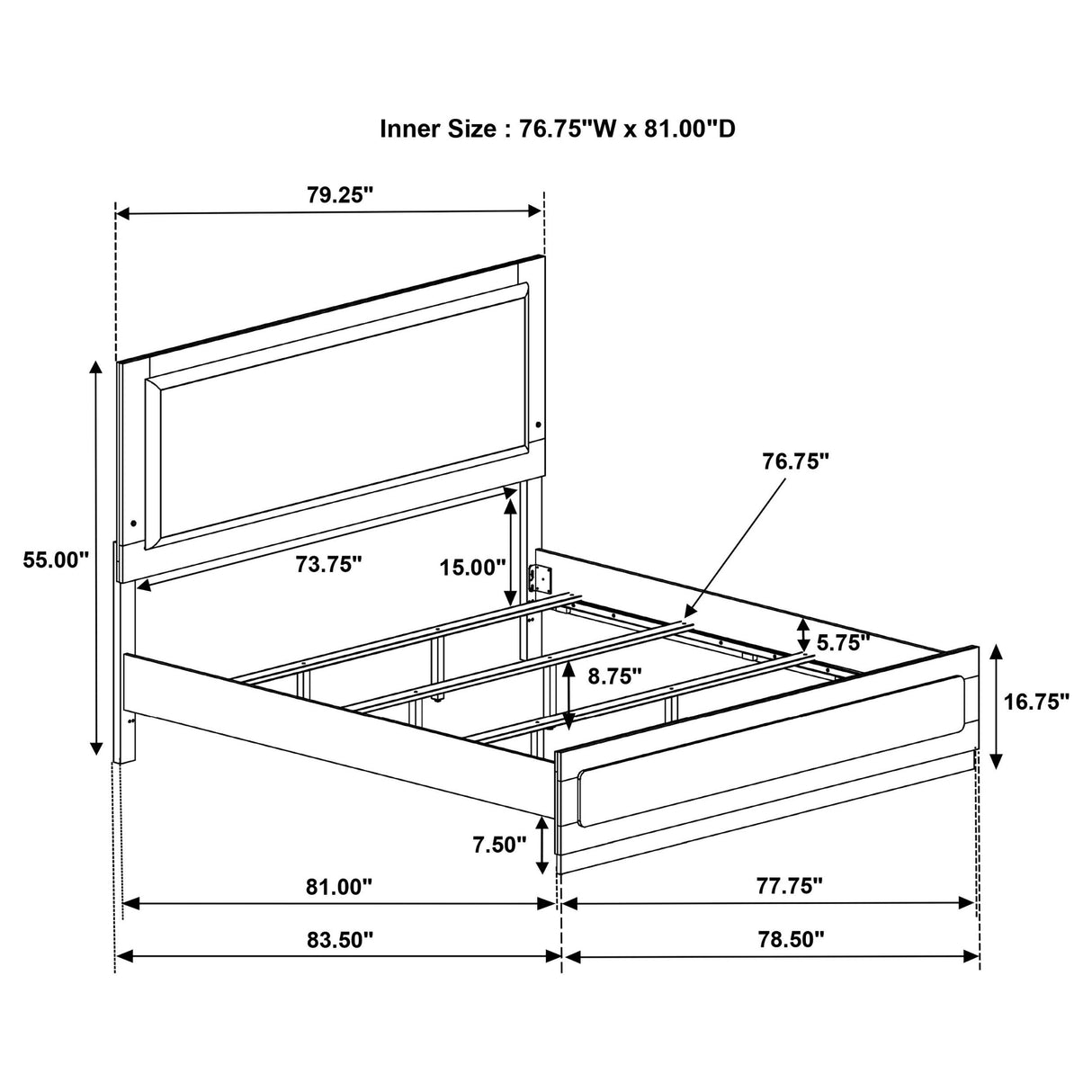 Caraway Panel Bed with LED Lighting