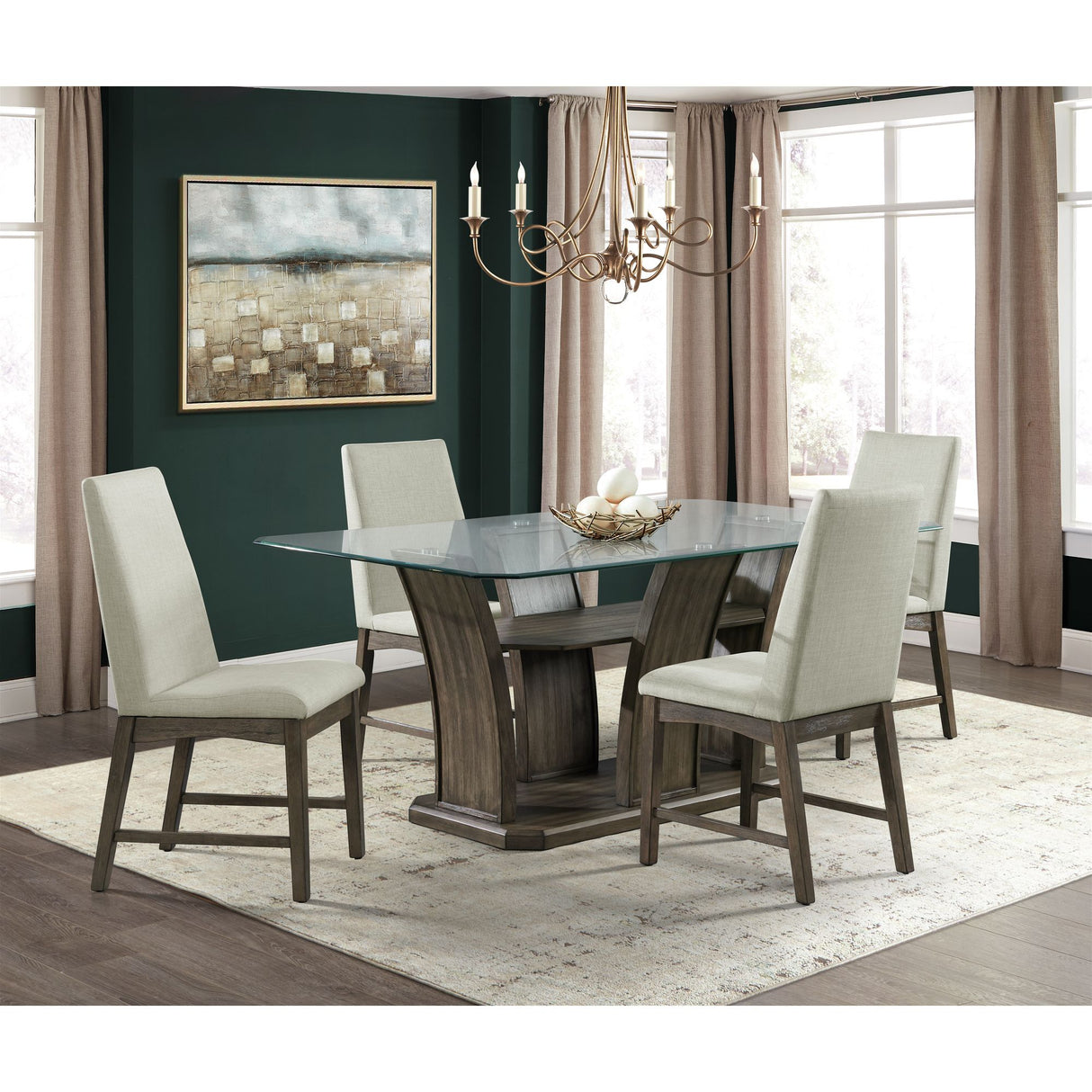 Dapper Rectangular Dining 5PC Set-Table and Four Chair