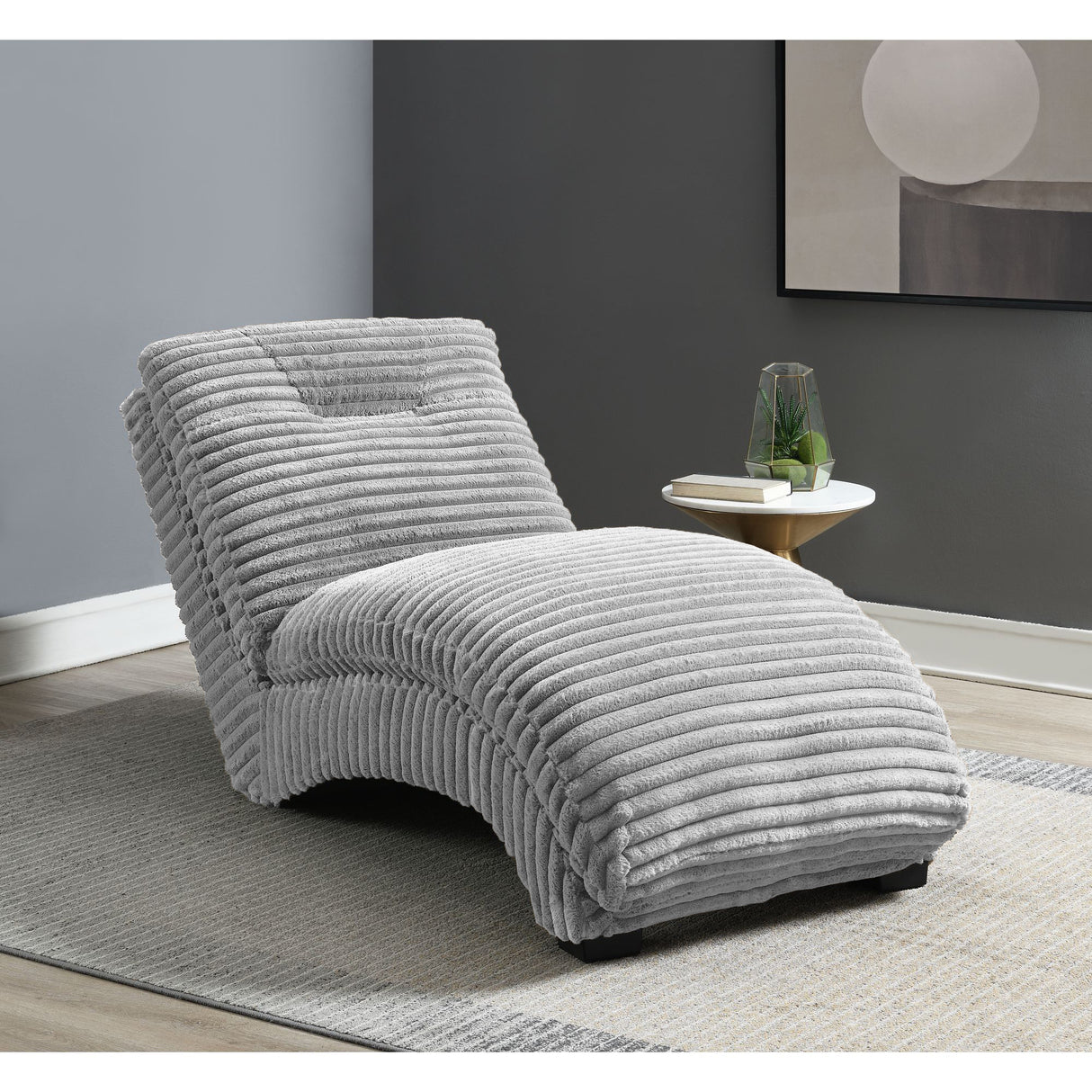 Dominick II Chaise in Masis Silver