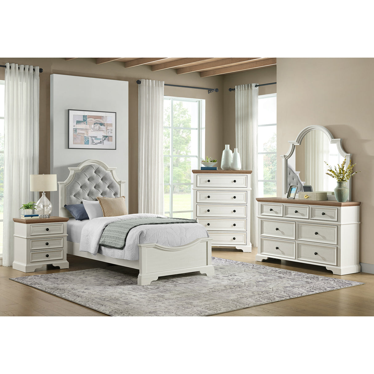 Eastwood Youth UPH Bed in Off-White