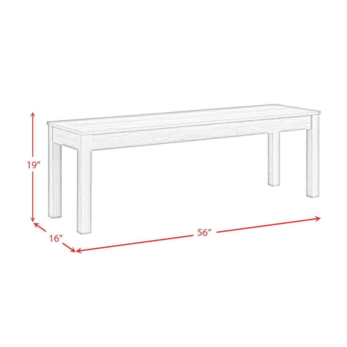 Eleanor Dining Bench in White