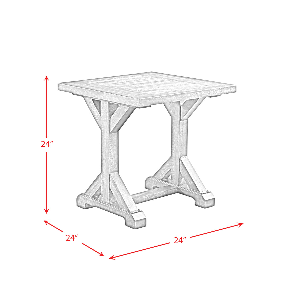 Finn 3PC Accent Trestle Table Set-Coffee Table & Two End Tables