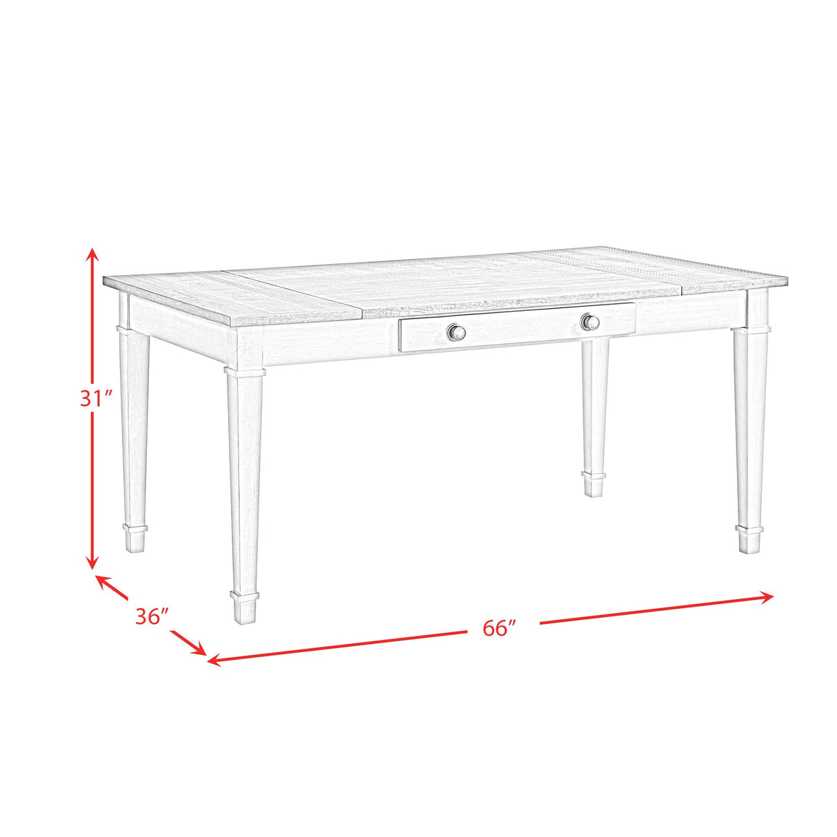 Farmington Rectangular Dining Table in Medium Brown and Washed Stone
