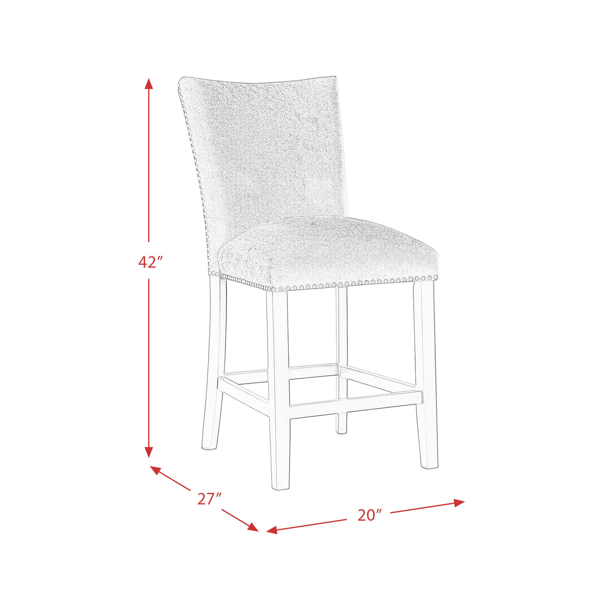 Francesca Counter Dining Blue Counter Velvet Side Chair (2 Per Pack)