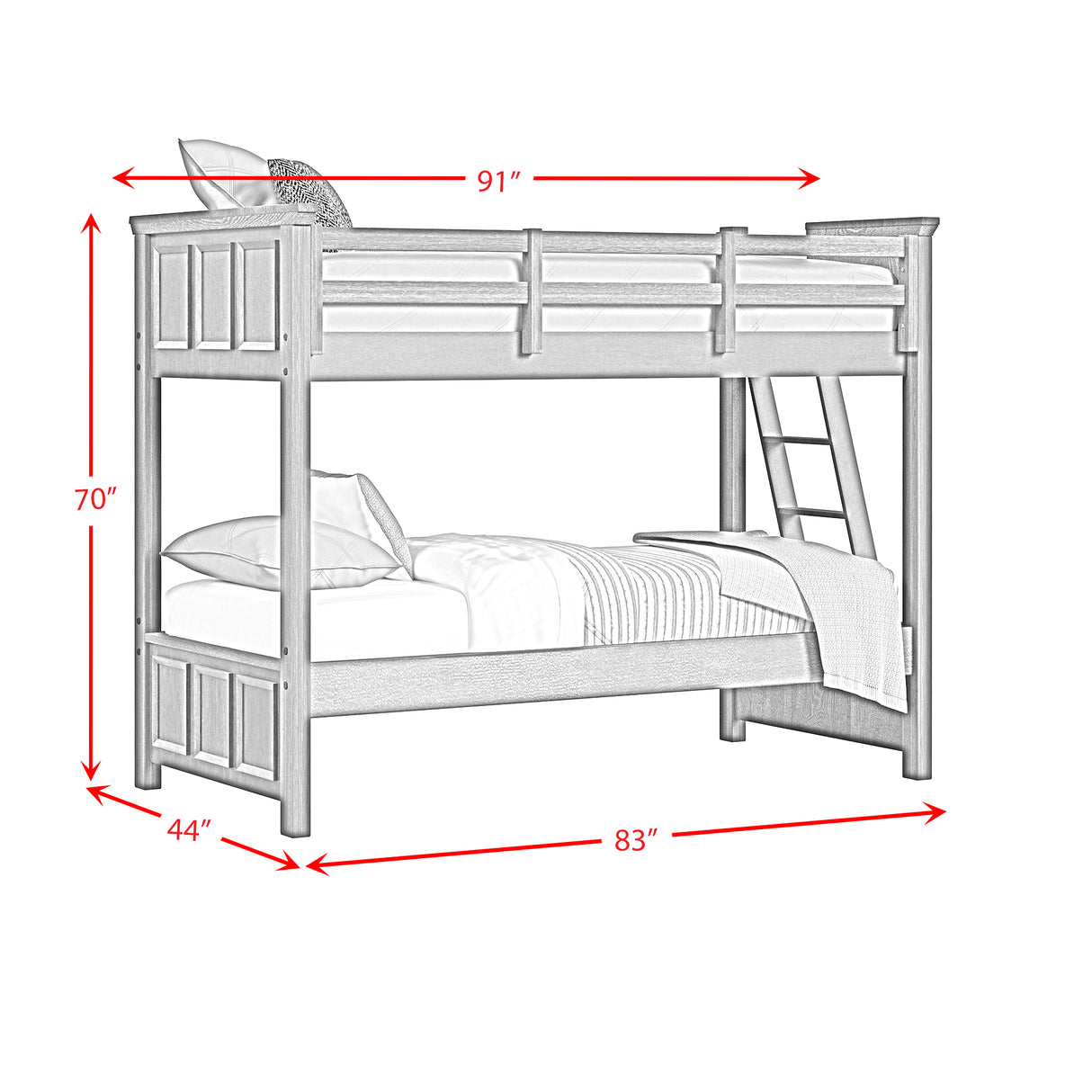 Hampton Kids Over Bunk with Ladder