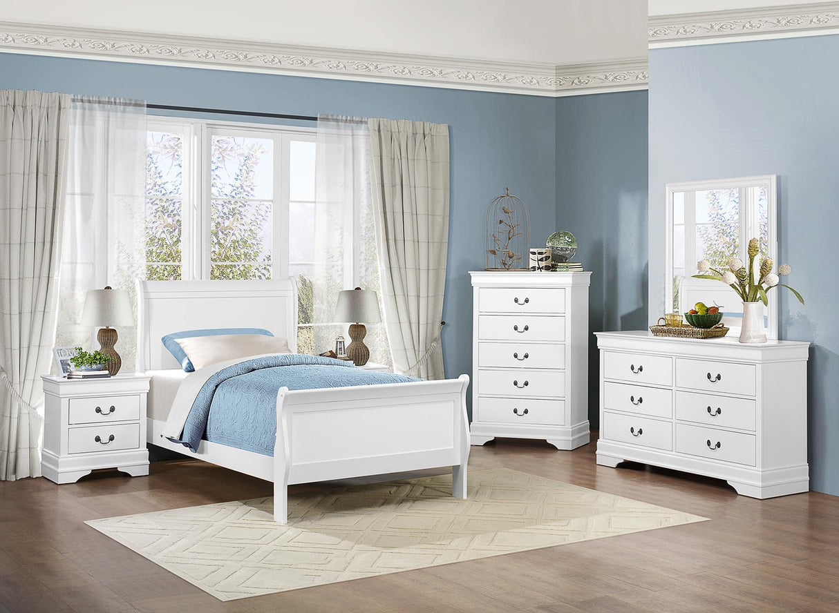 Mayville Full Sleigh Bed in White 2147FW-1