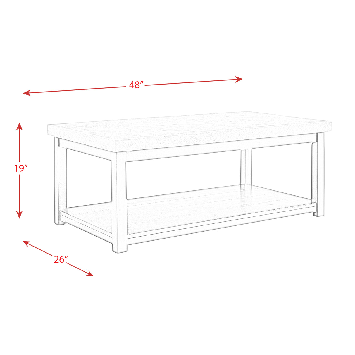 Kansas 3PC Occasional Table Set-Coffee Table & Two End Tables