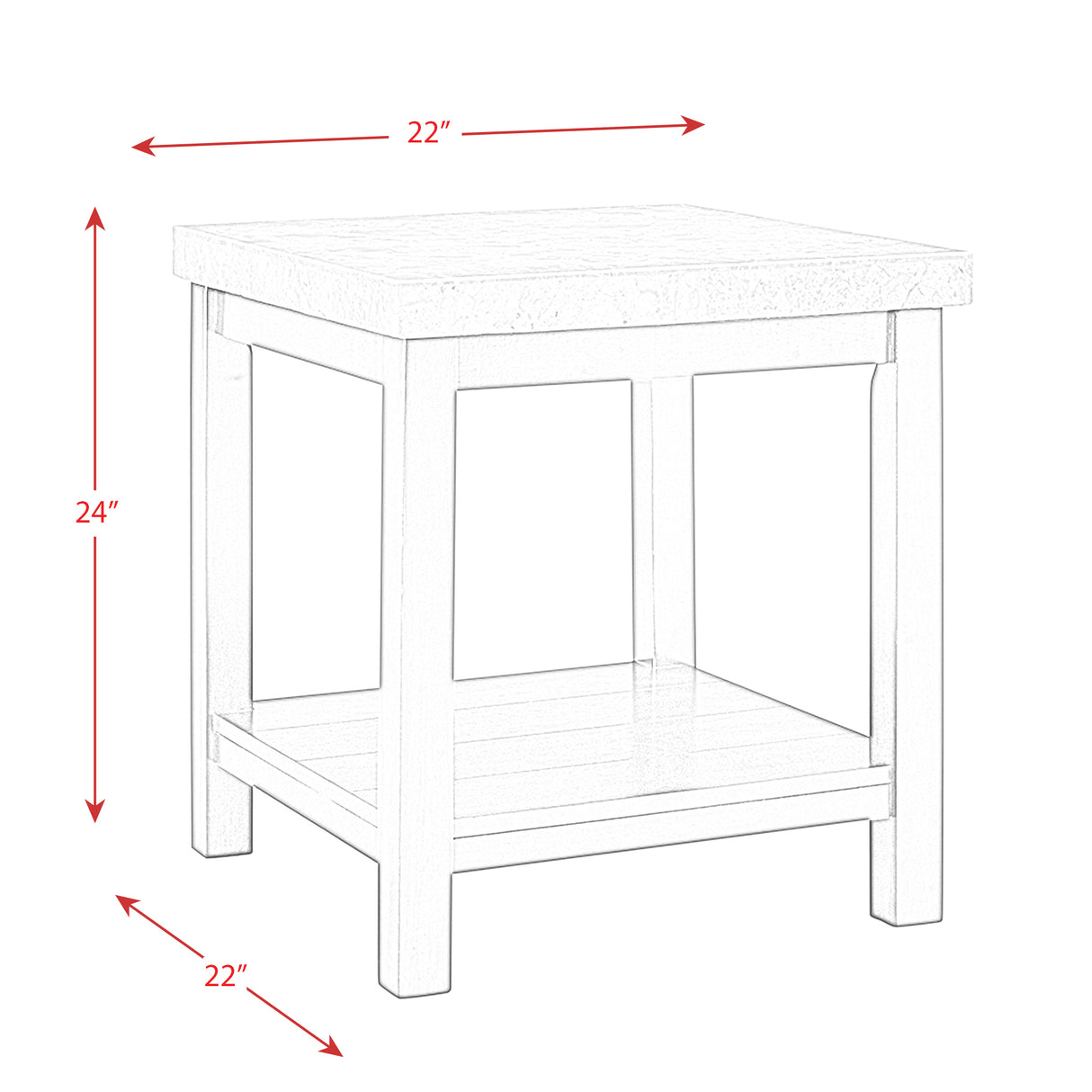 Kansas 3PC Occasional Table Set-Coffee Table, One End Table & One Sofa Table