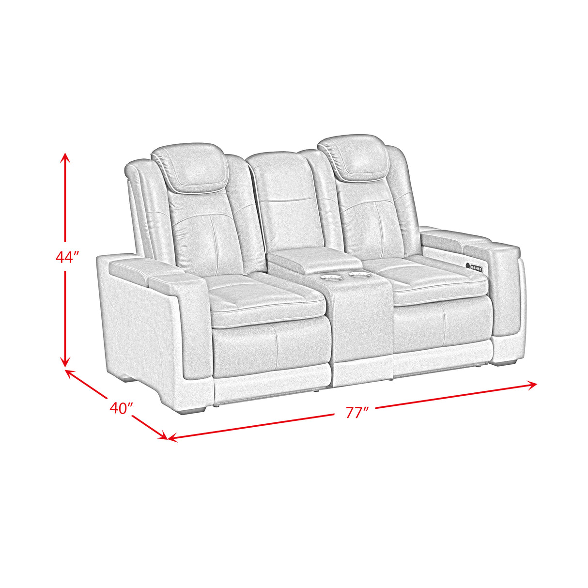 Lantana 2PC Living Room Set in Rocky Cement/Charcoal-Sofa & Loveseat