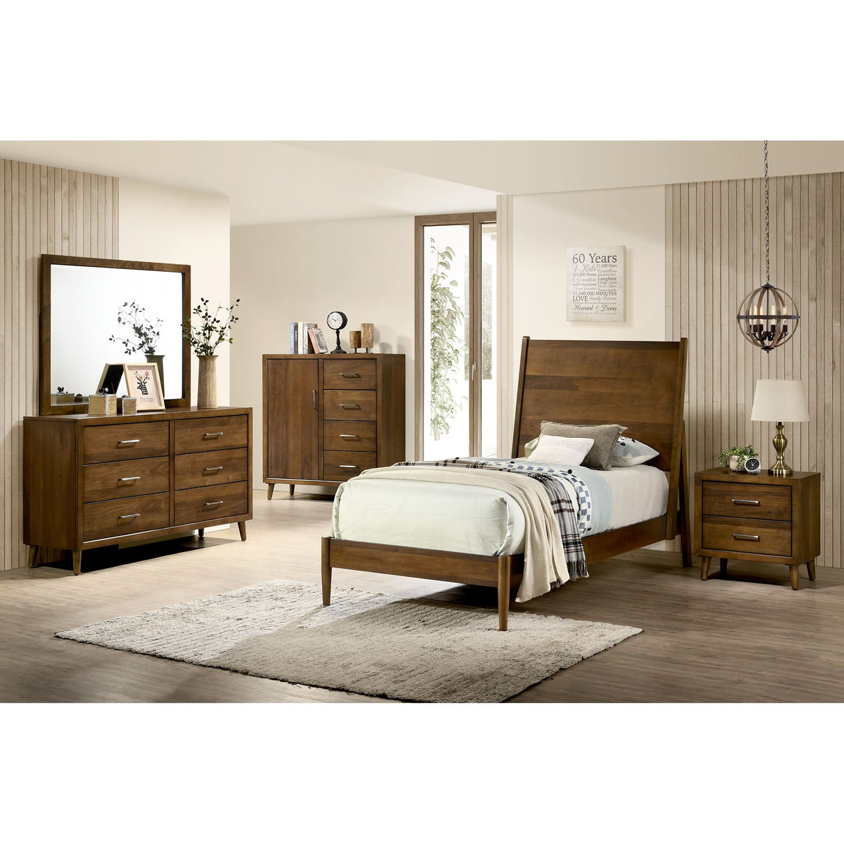 Malibu 4-Drawer Chest in Walnut