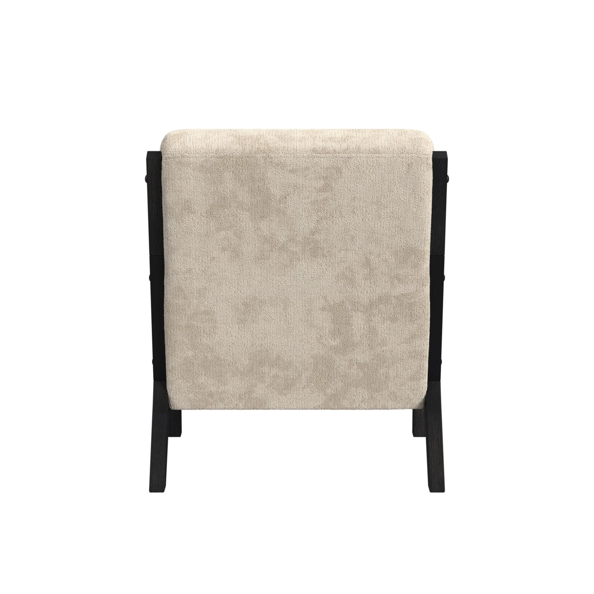Marina Chair with kidney pillow in Langley Cream and Brushed Espresso Finish