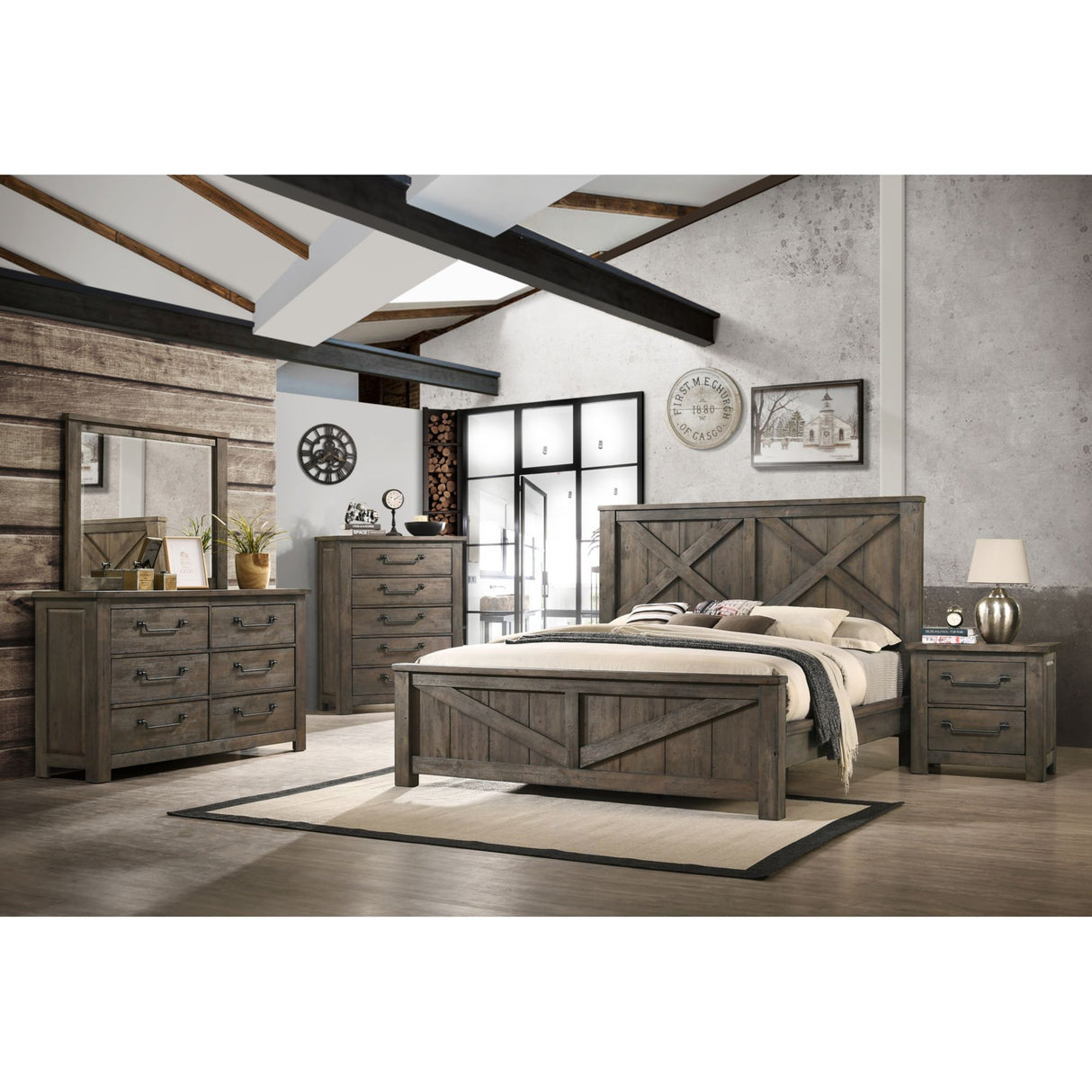 Maverick Nightstand w/USB Grey