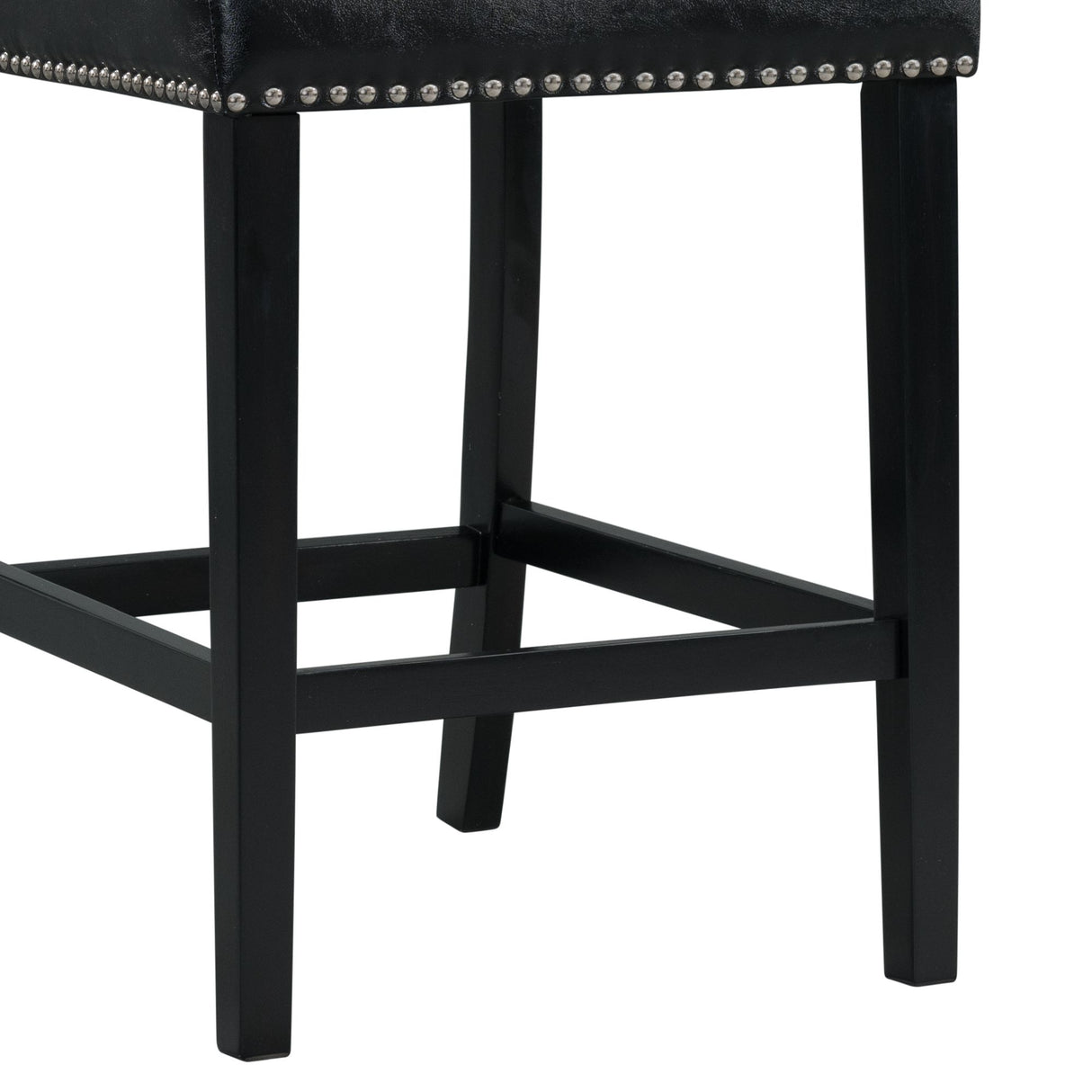 Francesca White Marble Square 5PC Counter Height Dining Set-Table & Four Black PU Chairs