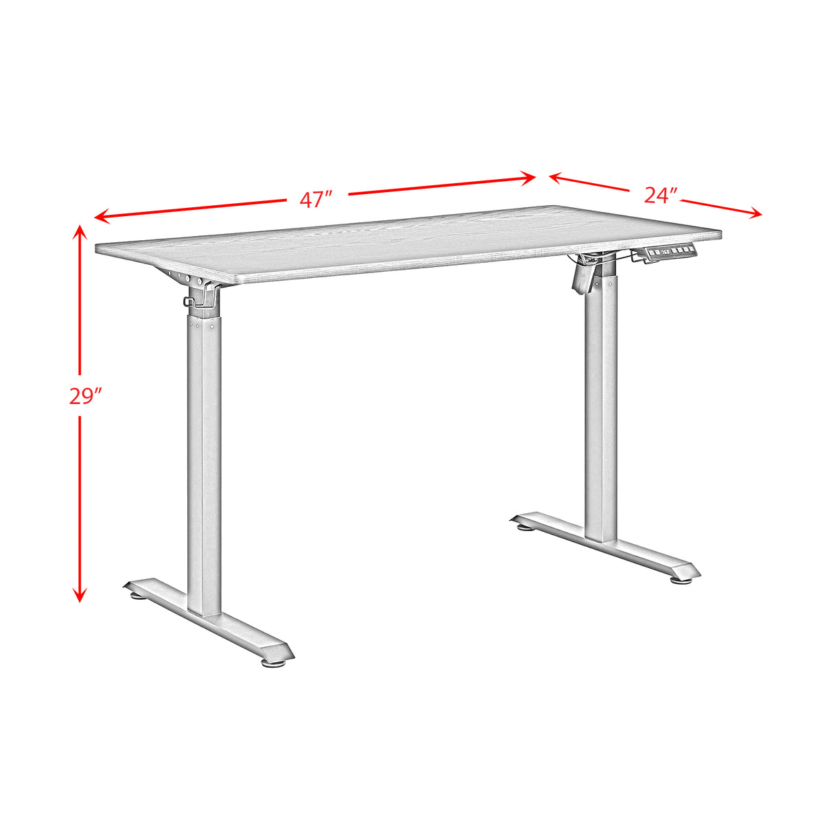 Oakland Adjustable Desk in Black - 3A Packing