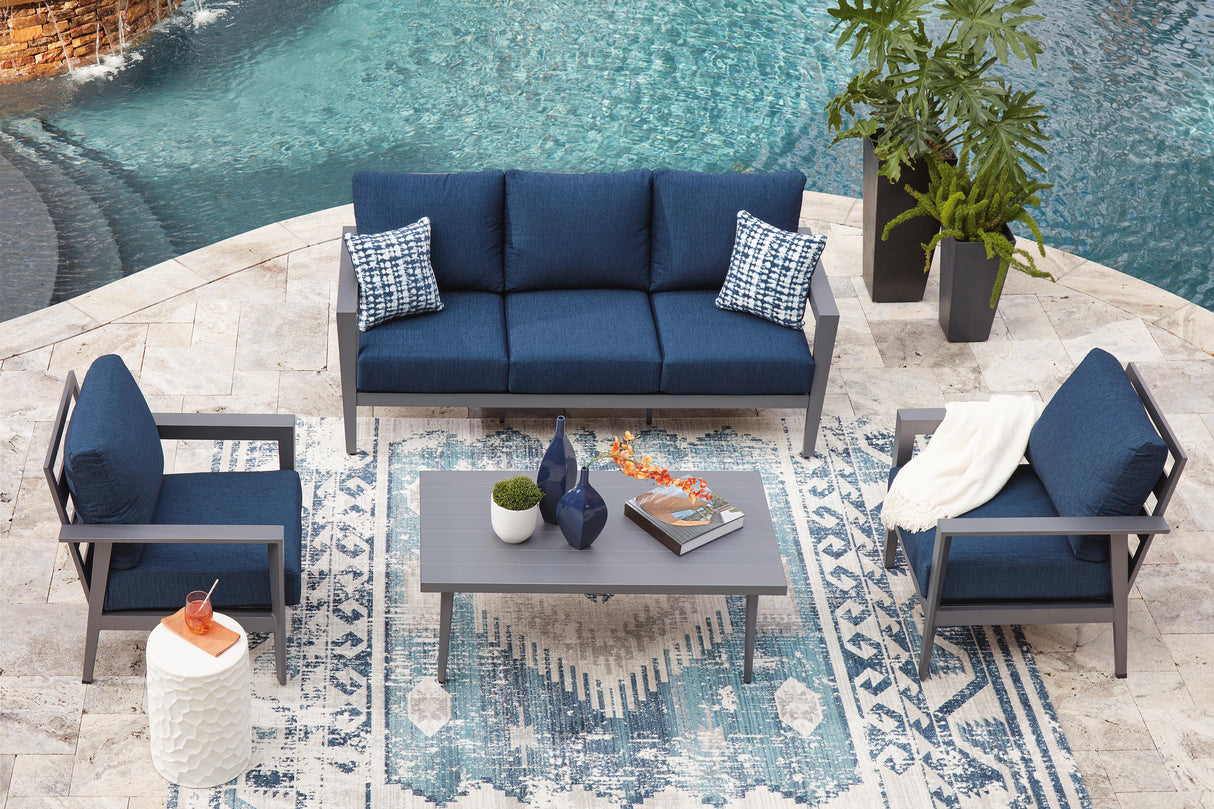 Gali Outdoor Sofa/Chairs/Table Set (Set of 4)