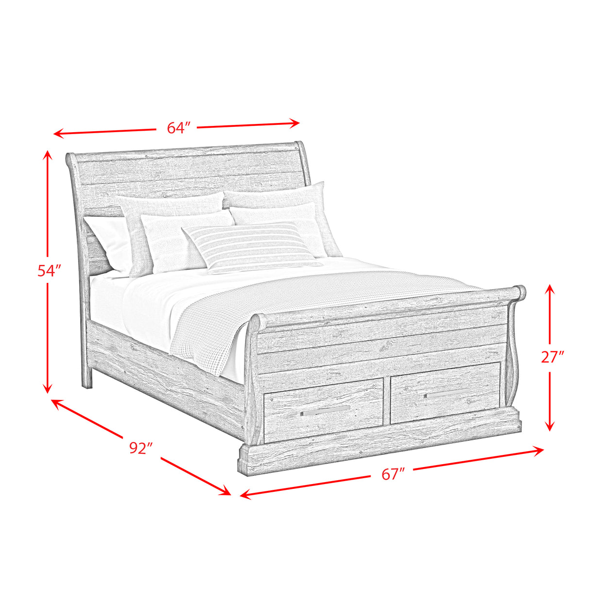 Park Ridge Sleigh Storage Bedroom Set