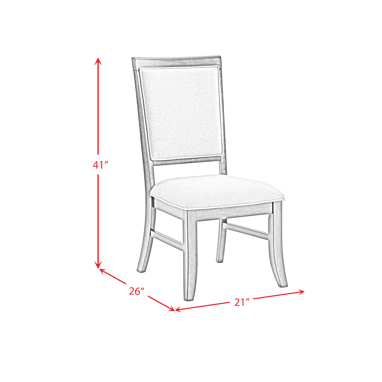 Phillipe Dining Side Chair with Grey Fabric in Cherry (2 Per Carton)