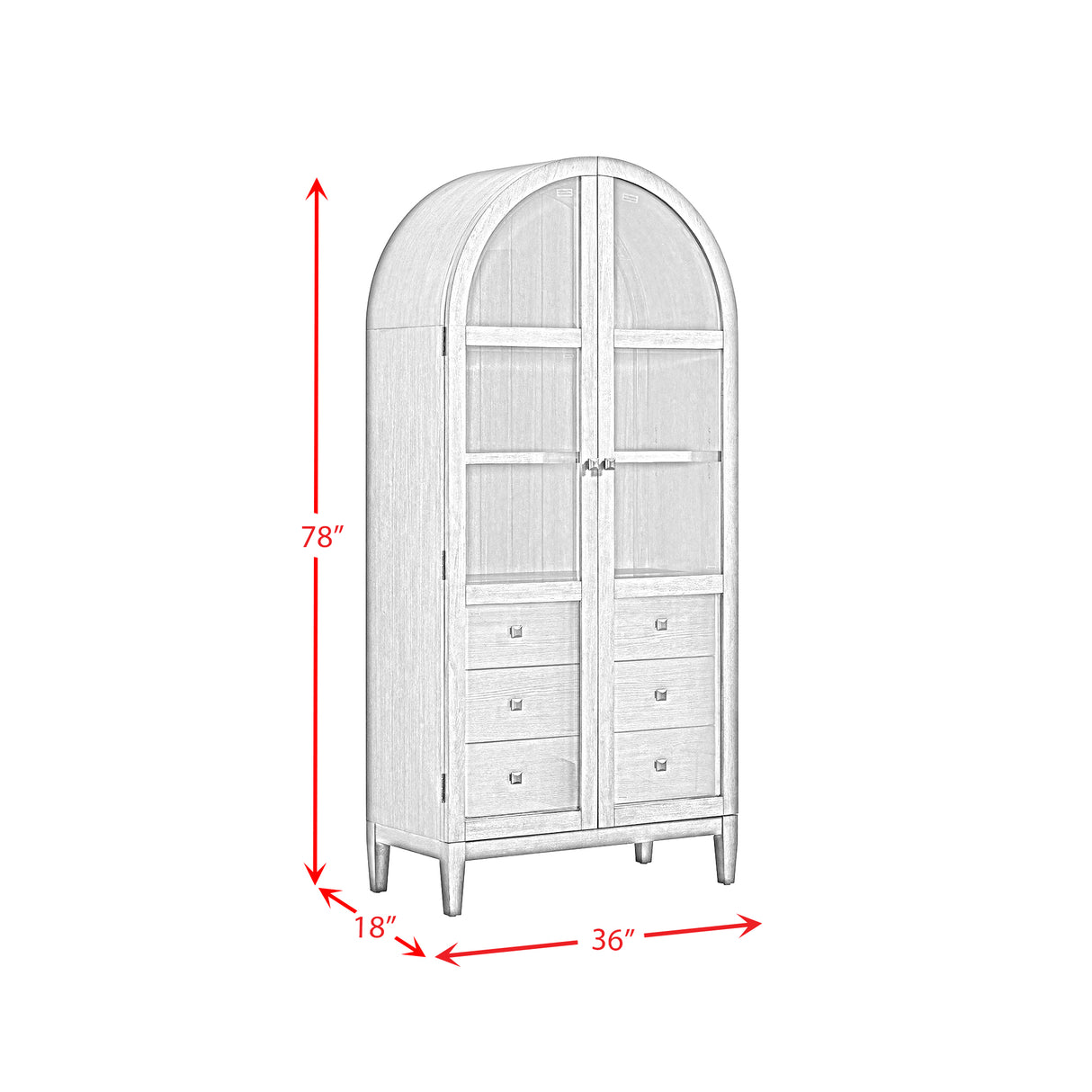 Portico Display Cabinet in Brown Oak