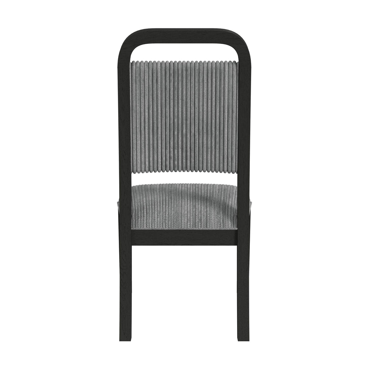 Ridgemont Standard Height Dining Set in Black with Grain-Table and Four Grey Fabric Chairs