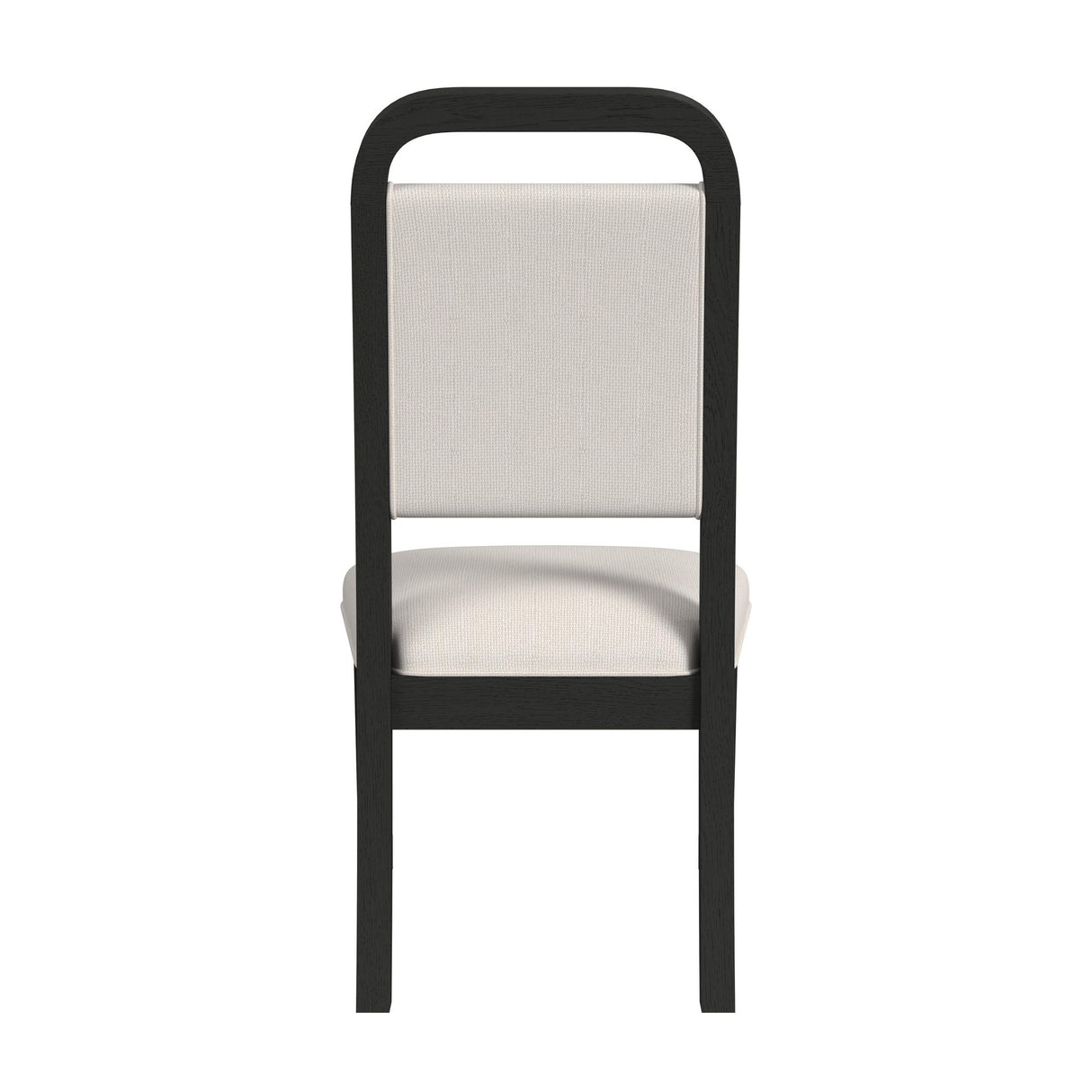 Ridgemont Standard Height Dining Set in Black with Grain-Table and Four Grey Fabric Chairs