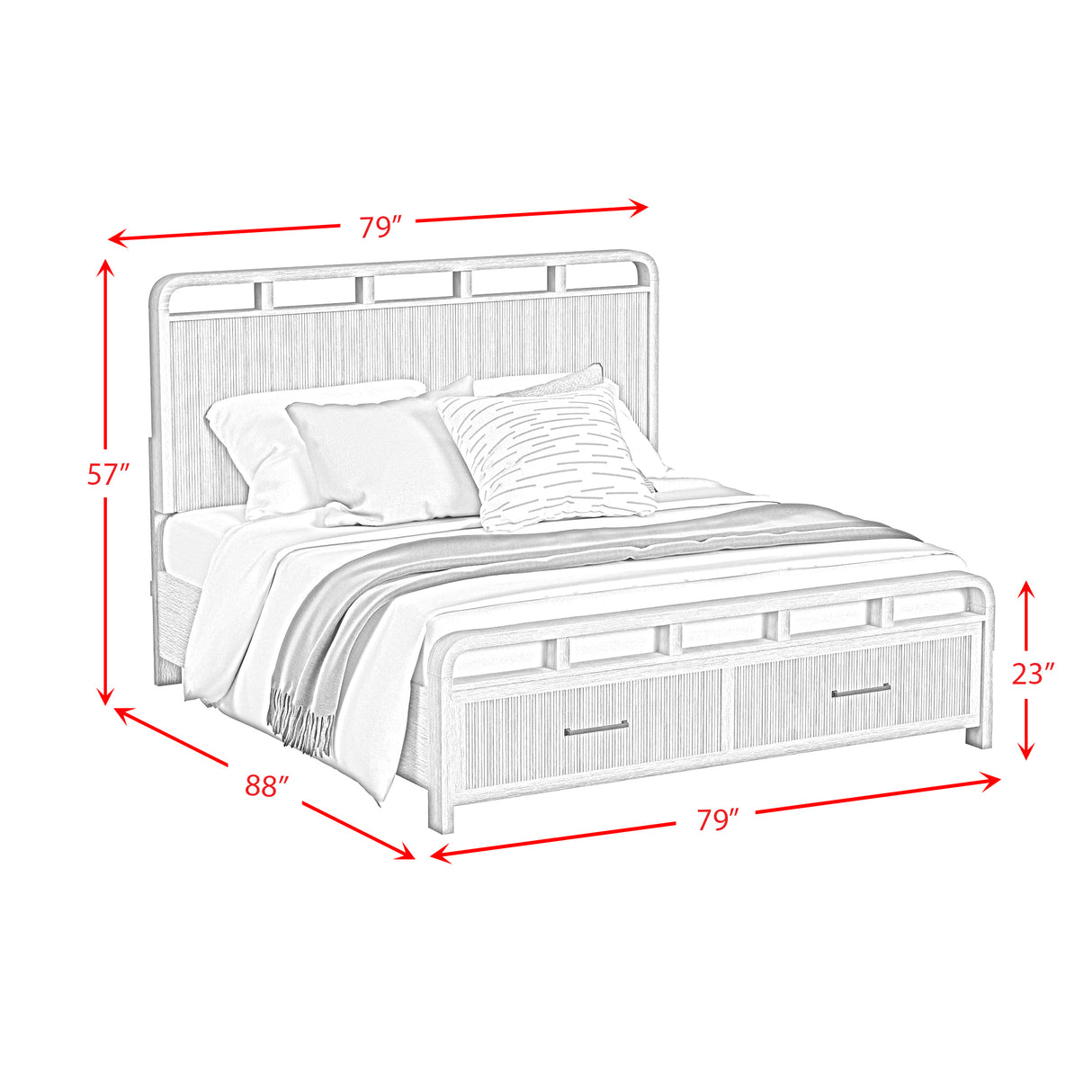 Ridgemont Storage Bed in Black with Grain