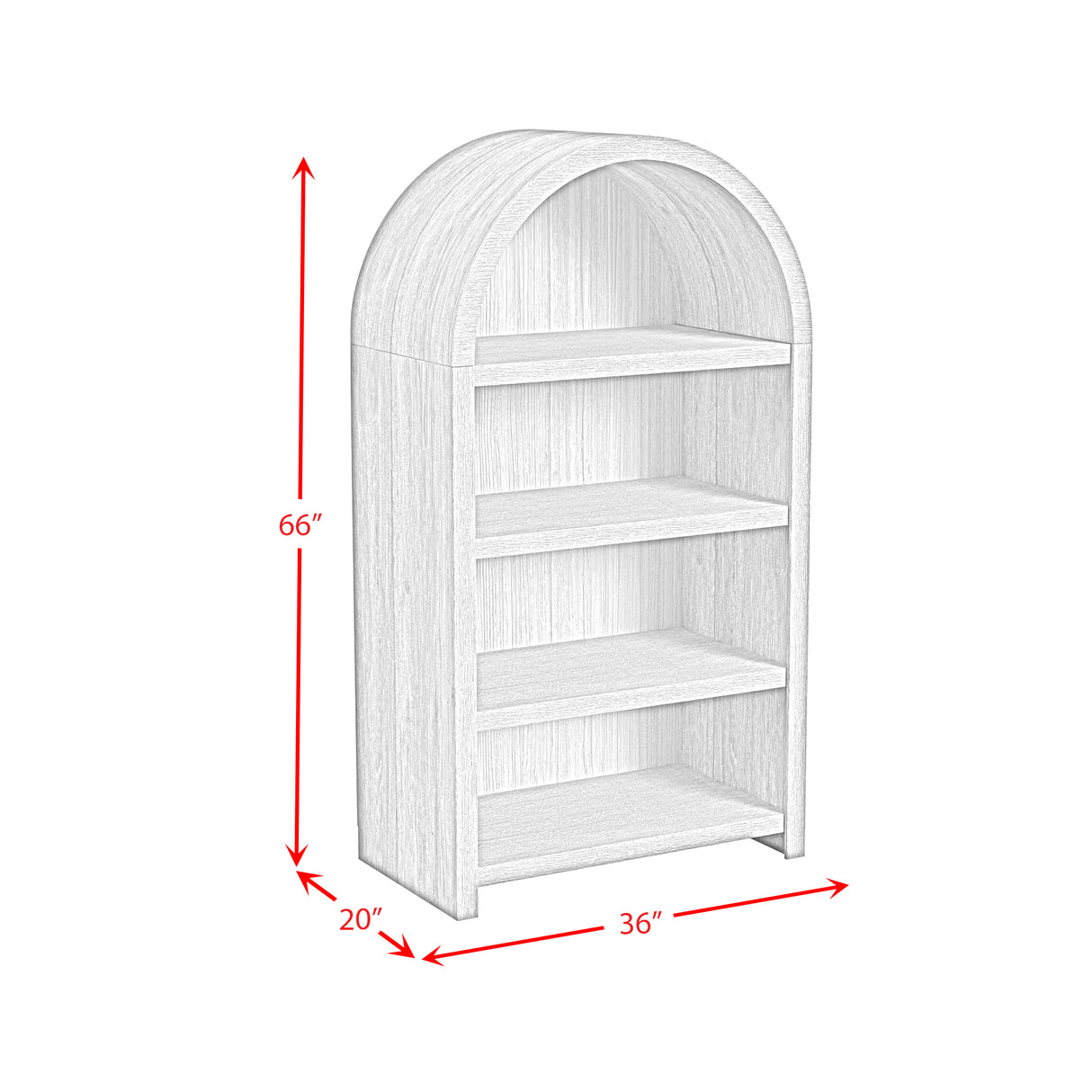 Ridgemont Open Bookcase in Natural