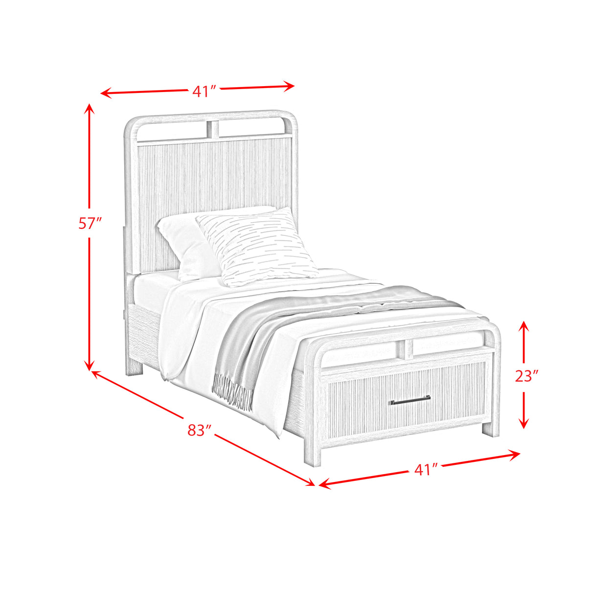 Ridgemont Storage Bed in Black with Grain