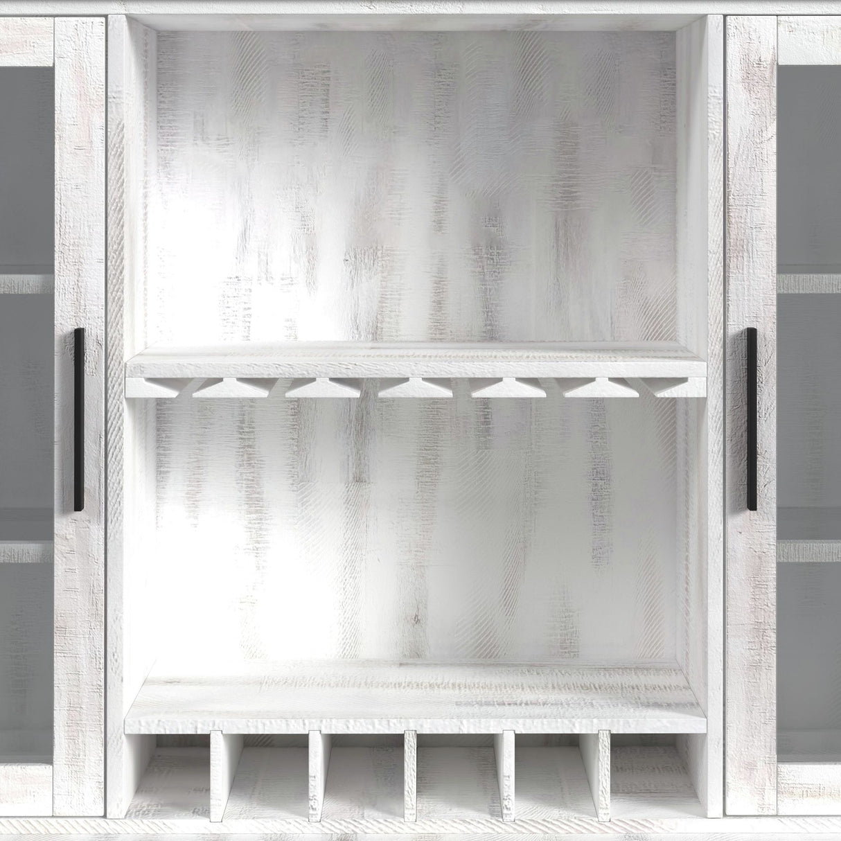 Rogen Rustic Buffet & Hutch with LED in Rustic White
