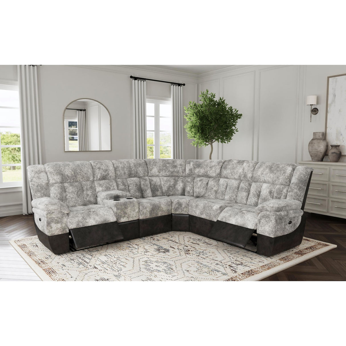 Santorini RHF Power Motion Recliner in Dillon/Shire Grey