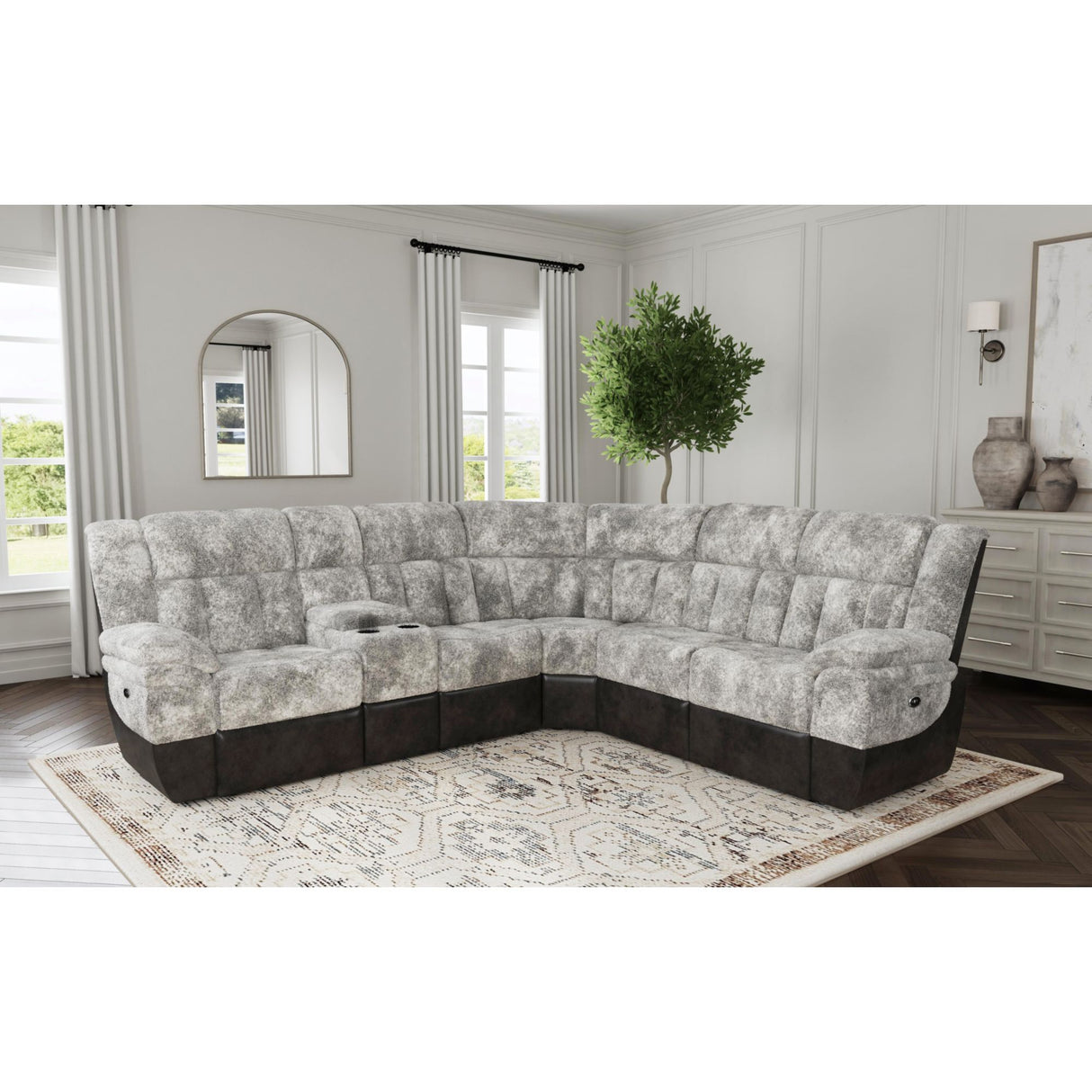 Santorini RHF Power Motion Recliner in Dillon/Shire Grey