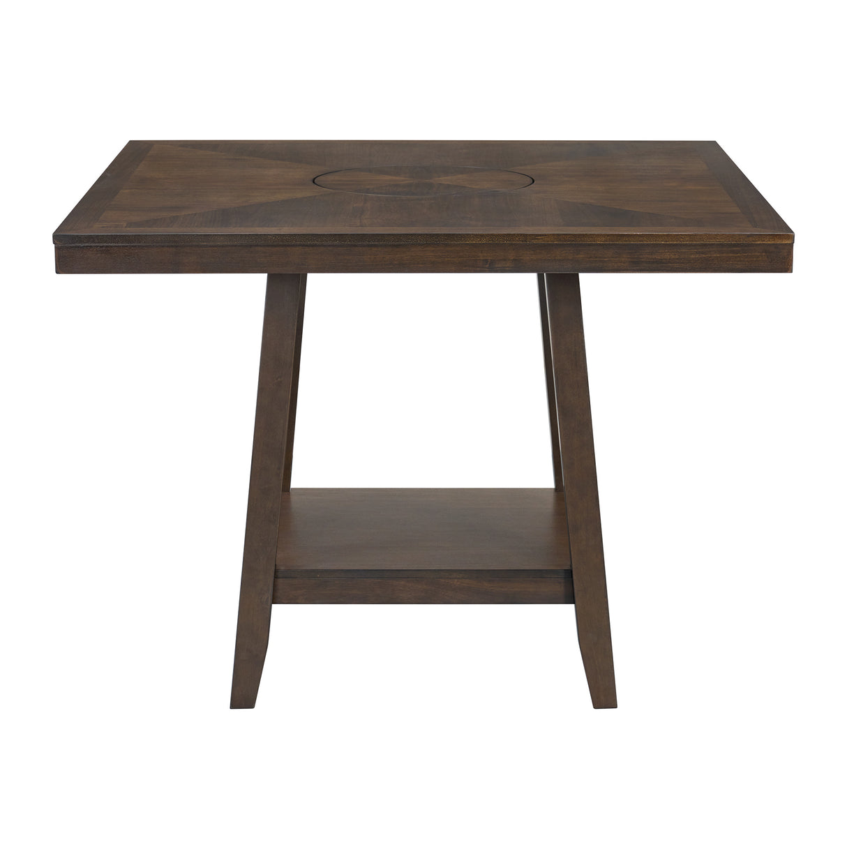 Seneca Square Counter Table with Lazy Susan in Brown