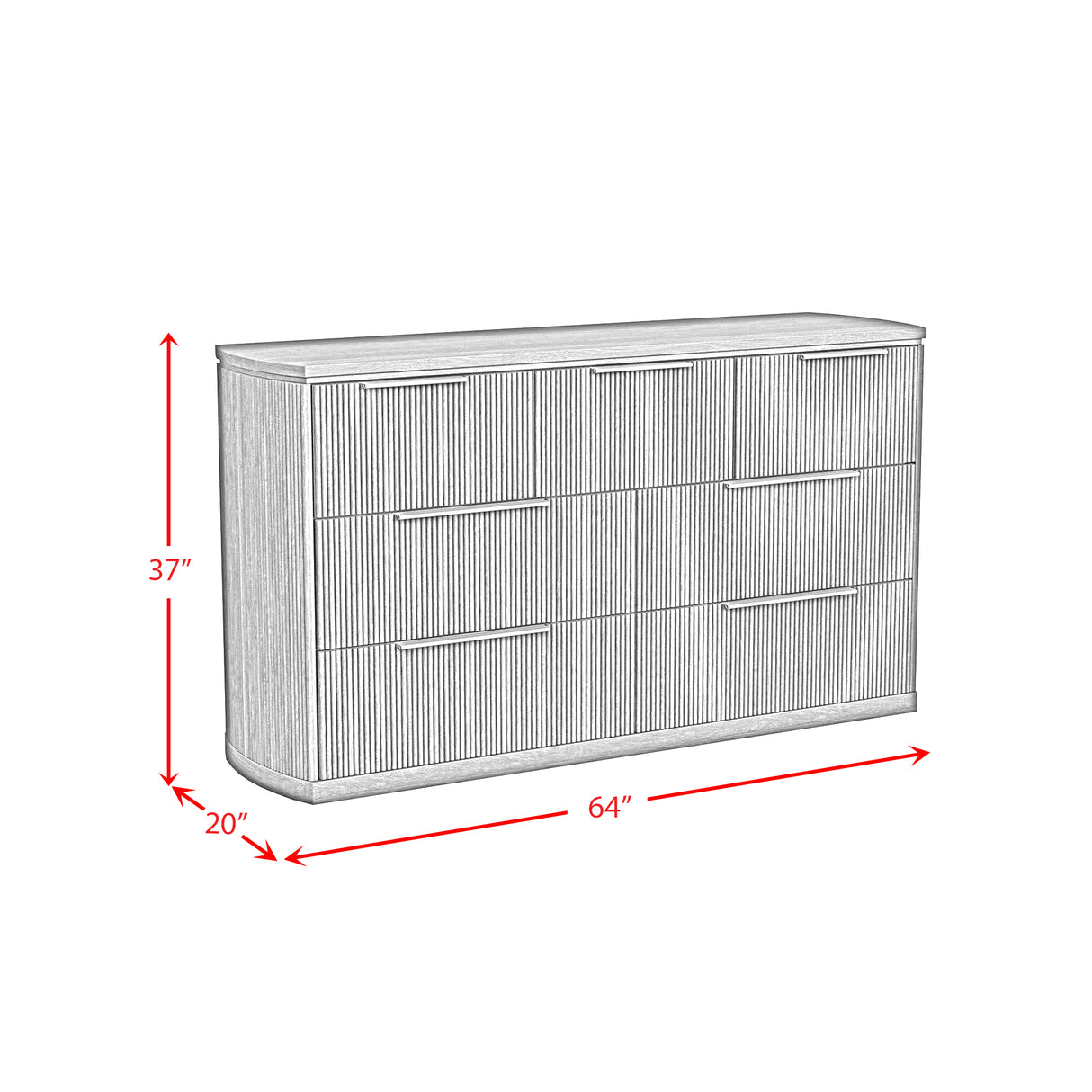 Sylvie 7-Drawer Dresser in Dark Brown