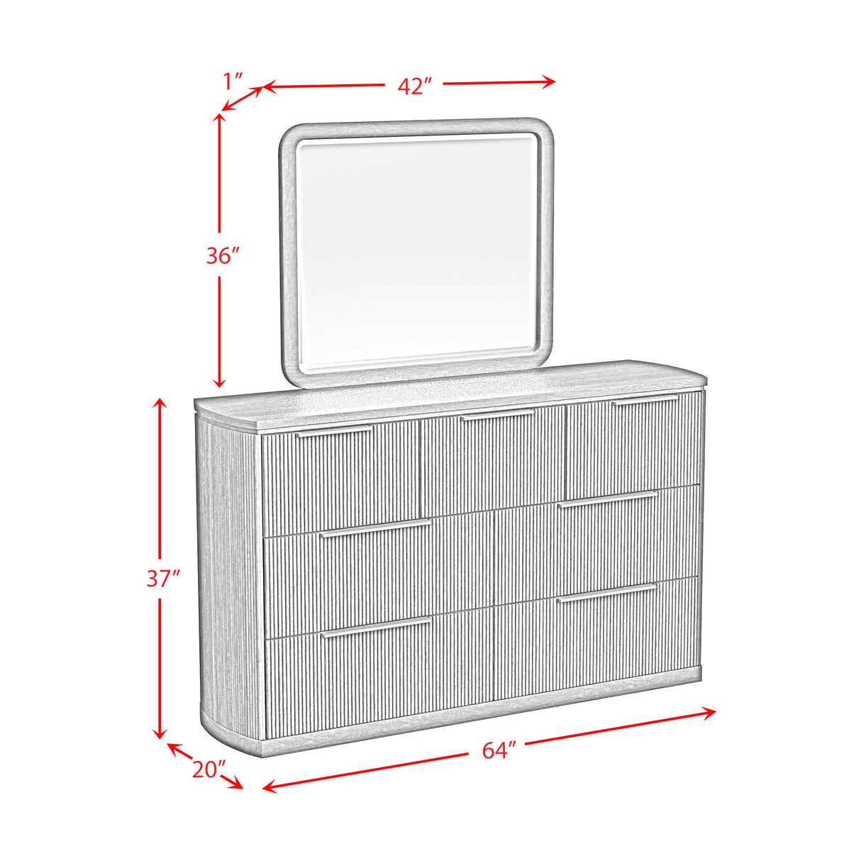 Sylvie UPH Bedroom Set with White Fabric