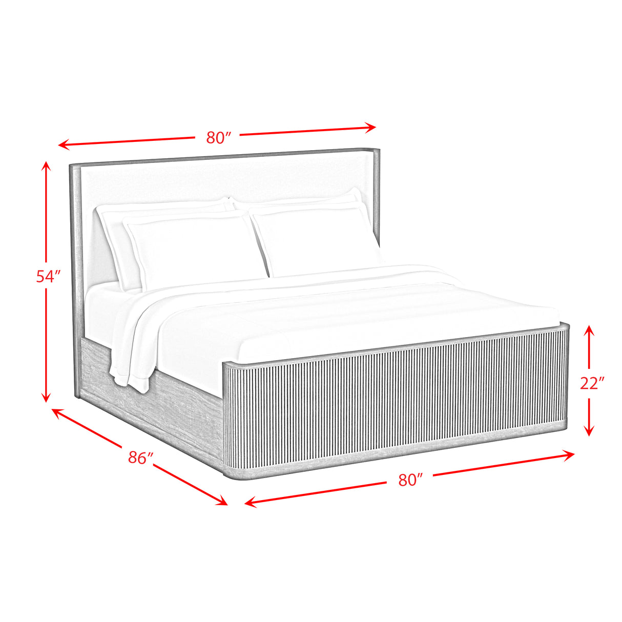 Sylvie UPH Bedroom Set with White Fabric