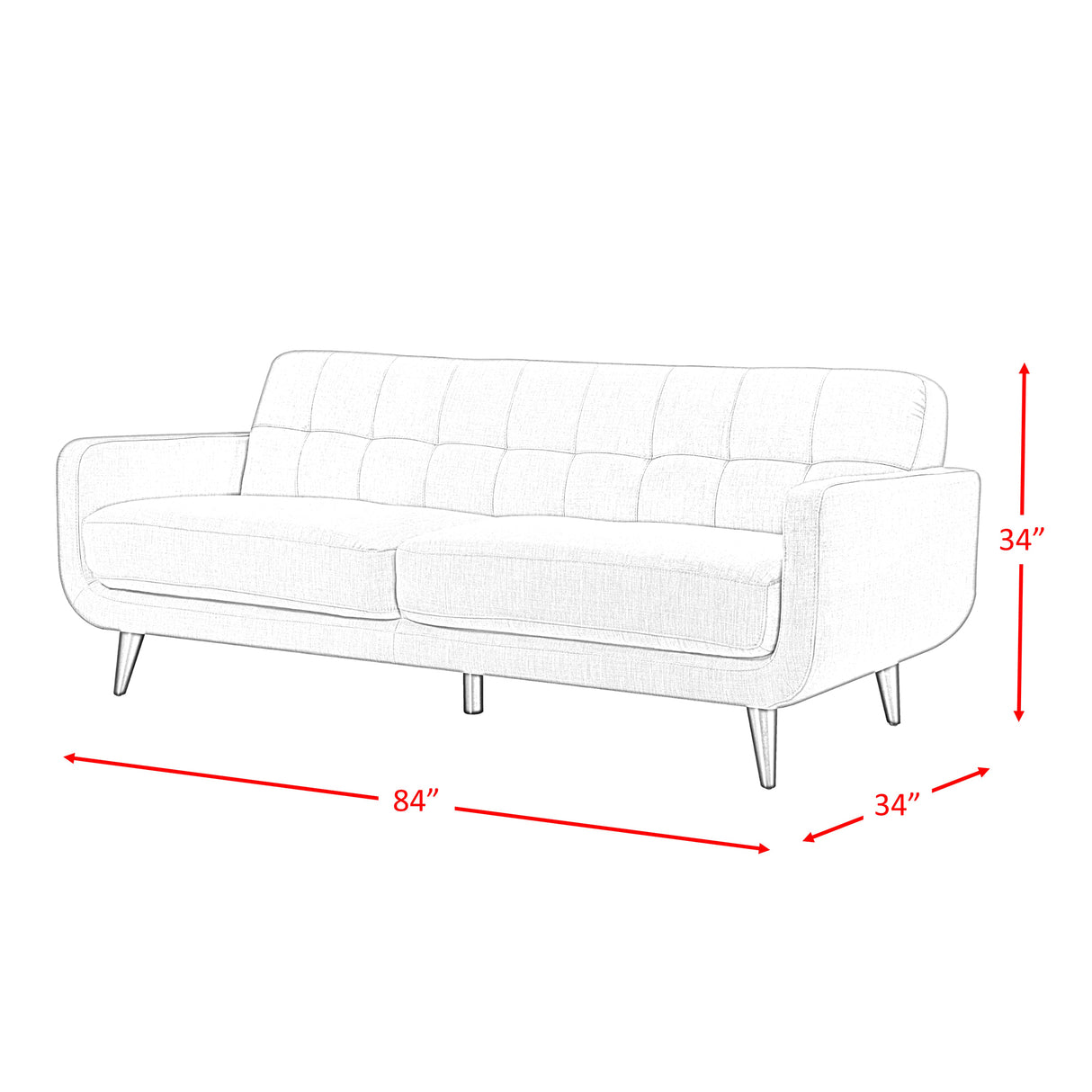 Hadley Sofa & Loveseat Set in Charcoal