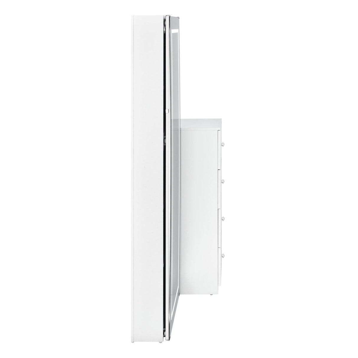 Vancouver Floor Mirror With Storage in White