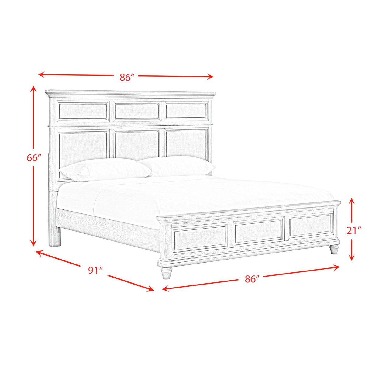 Whit-Ash Panel Bed