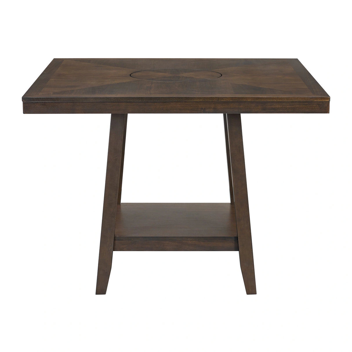 Seneca Square Counter Table with Lazy Susan in Brown