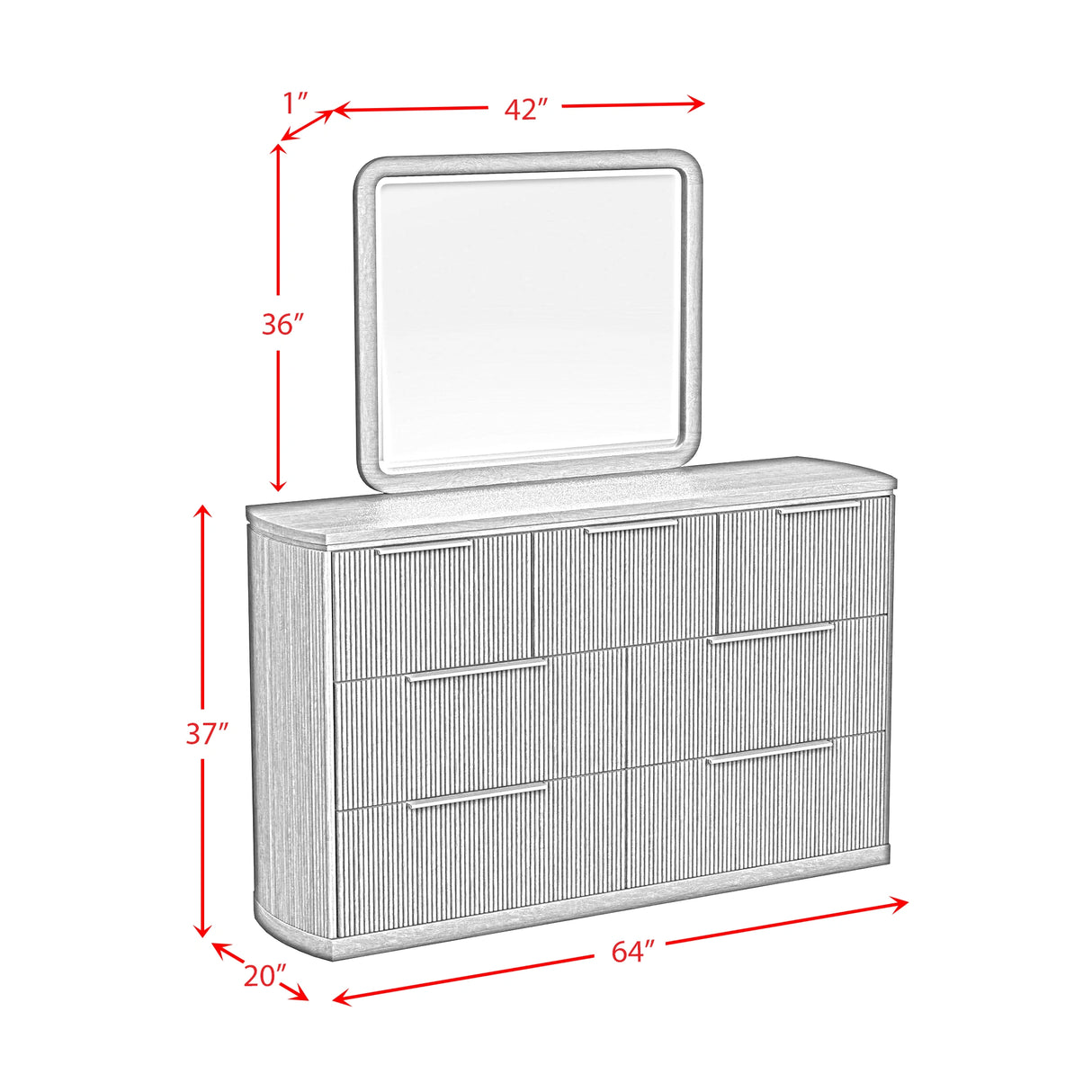 Sylvie UPH Bedroom Set with White Fabric