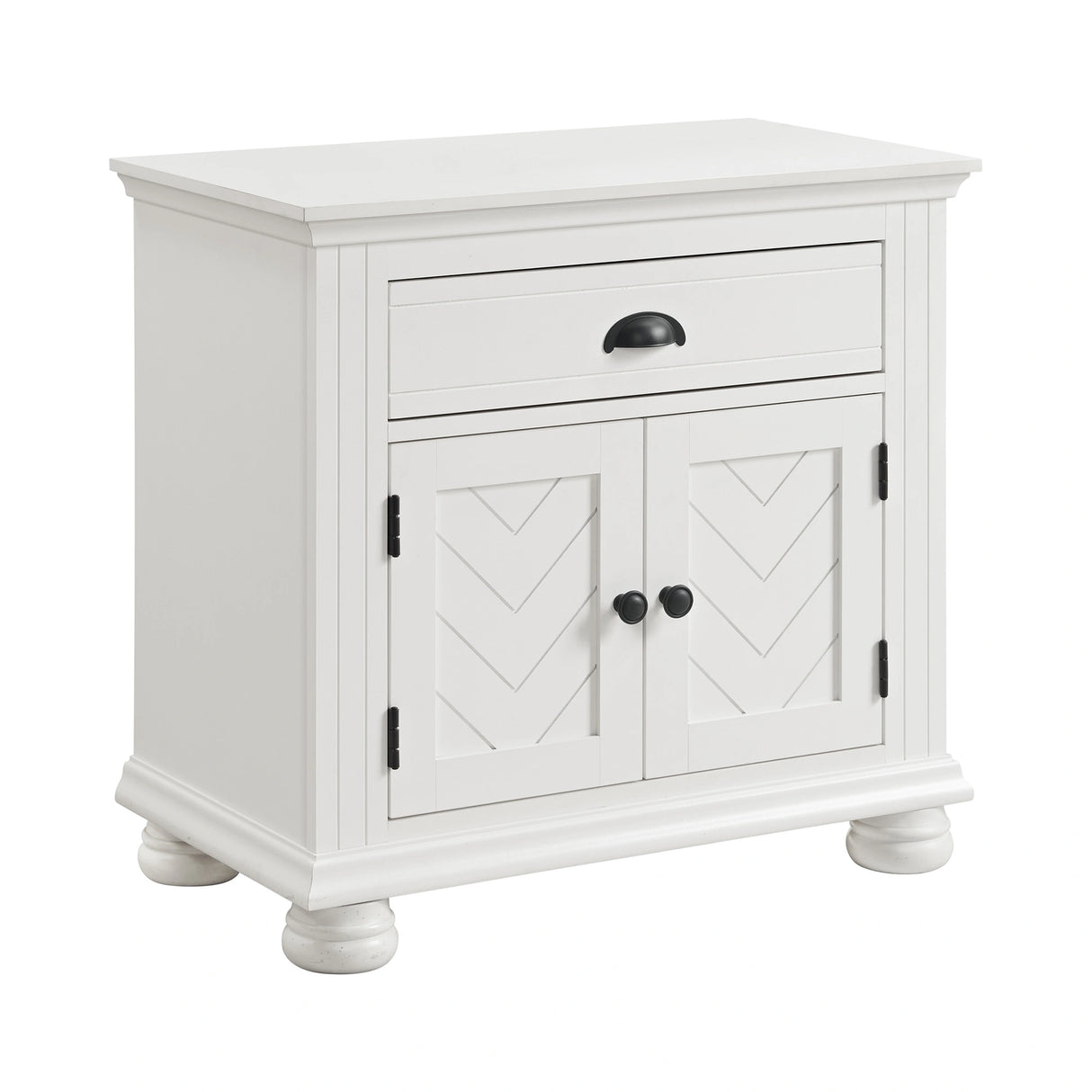 Kona Bedroom Set with 2 Nightstands in White